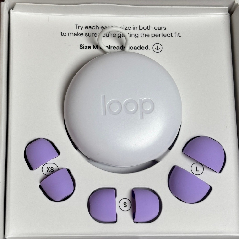 Loop Quiet 2 Noise Reducing Earplugs Violet Purple Silicone Sleep New Open Box